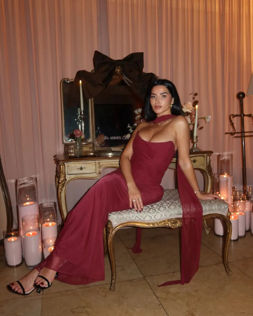 Aniyah | Strapless Bodycon Maxi Dress