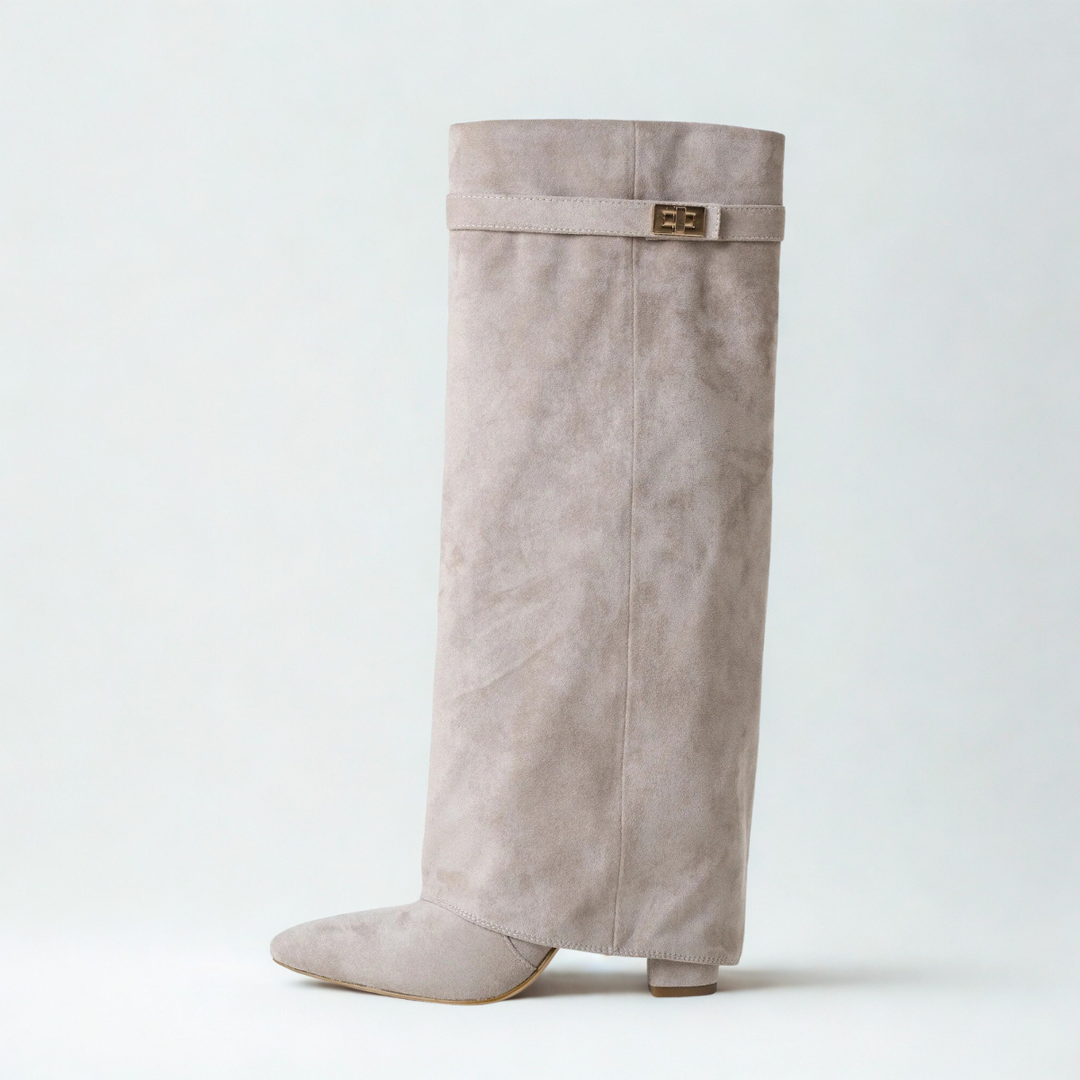 Orie | Buckle Pointed-Toe Knee-High Boots