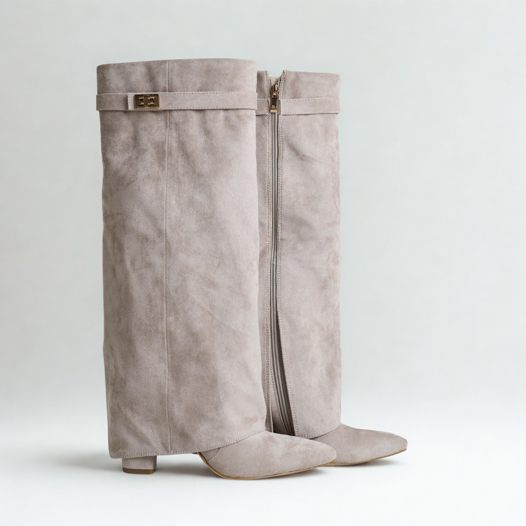 Orie | Buckle Pointed-Toe Knee-High Boots