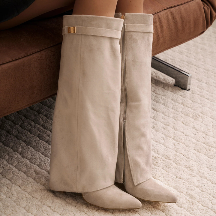 Orie | Buckle Pointed-Toe Knee-High Boots