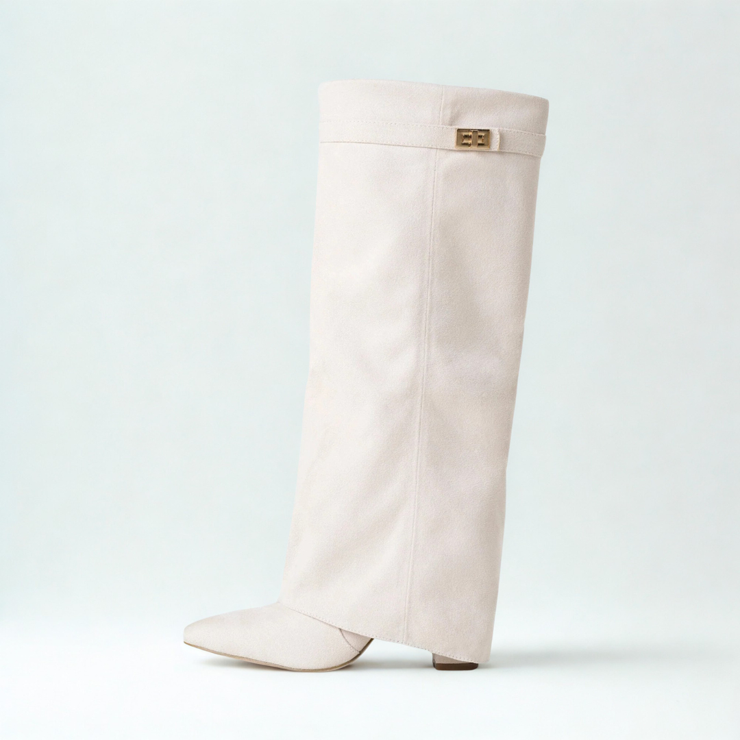 Orie | Buckle Pointed-Toe Knee-High Boots