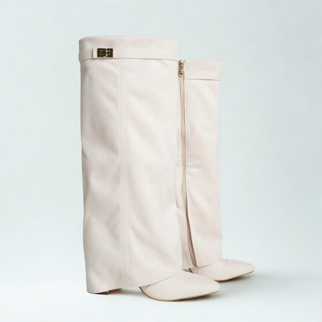 Orie | Buckle Pointed-Toe Knee-High Boots