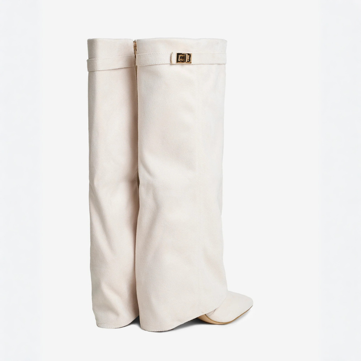 Orie | Buckle Pointed-Toe Knee-High Boots