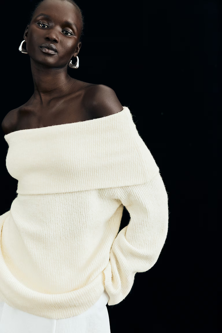 Jazzy - Off-Shoulder Layered Knitted Top