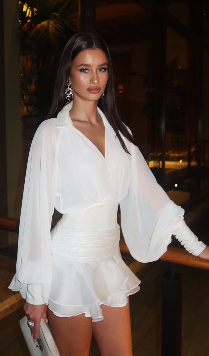 Angel | Lantern Sleeve Mini Dress