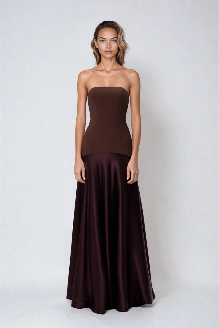 Cindy - Splicing Strapless Dress