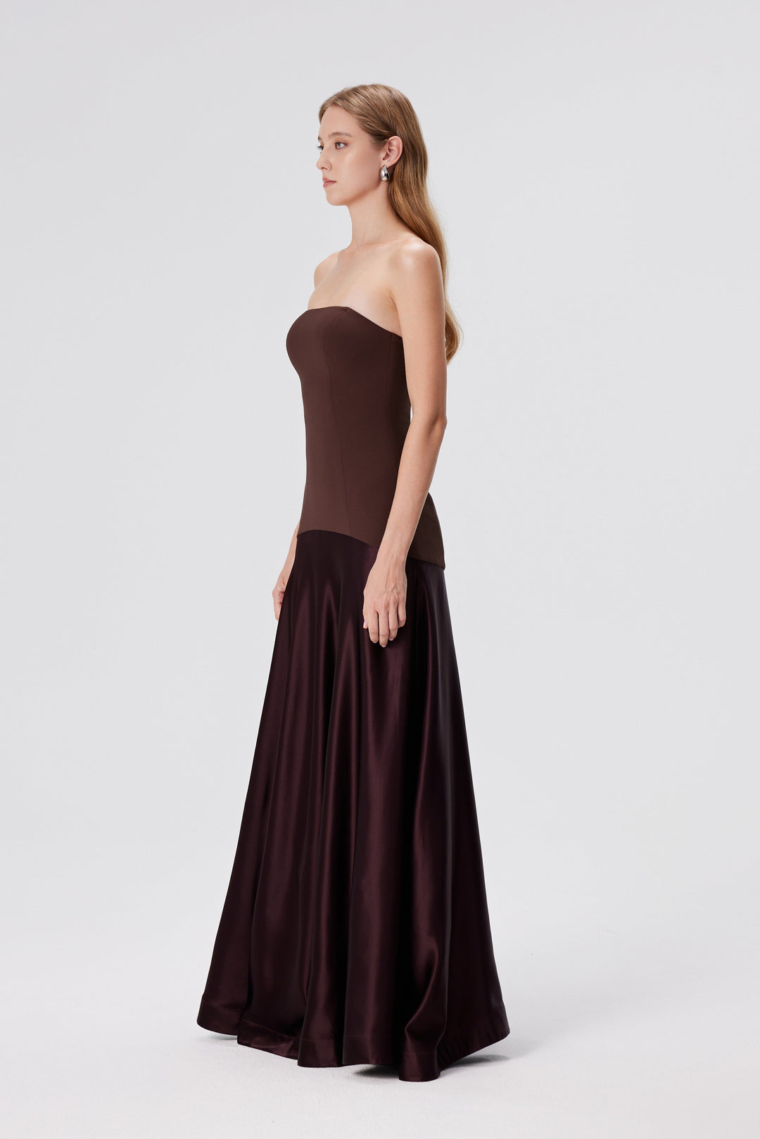 Cindy - Splicing Strapless Dress
