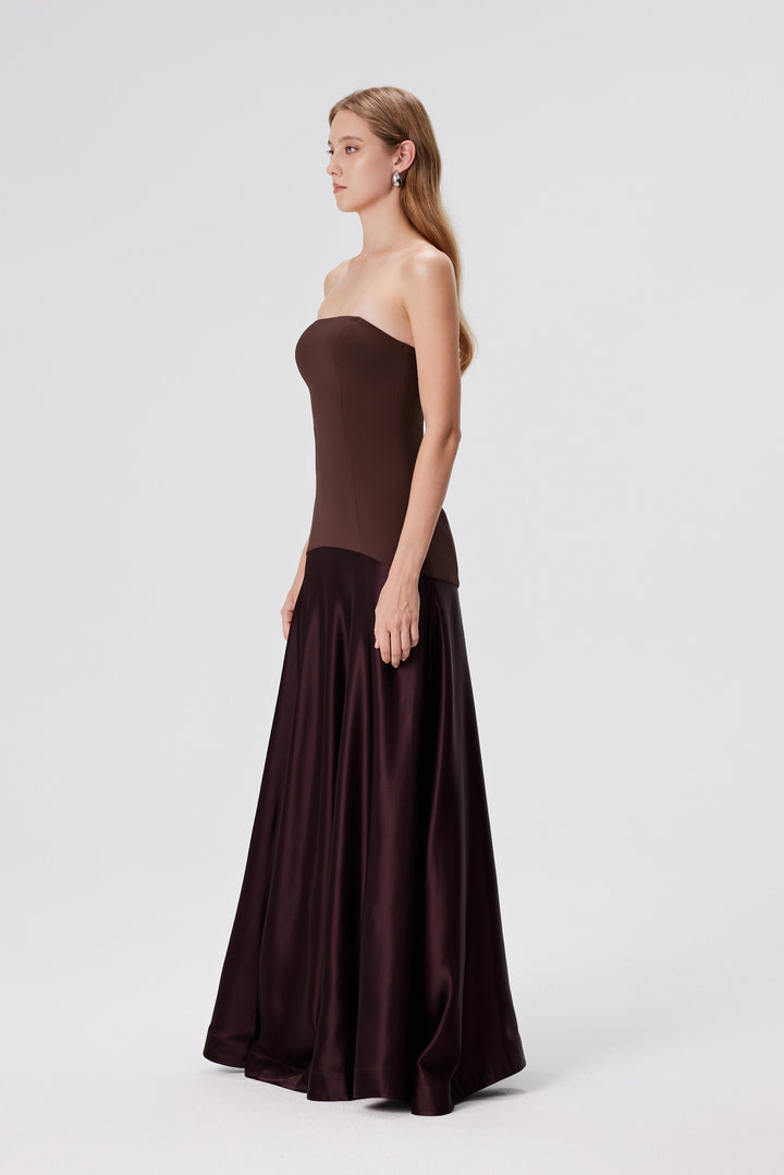Cindy - Splicing Strapless Dress