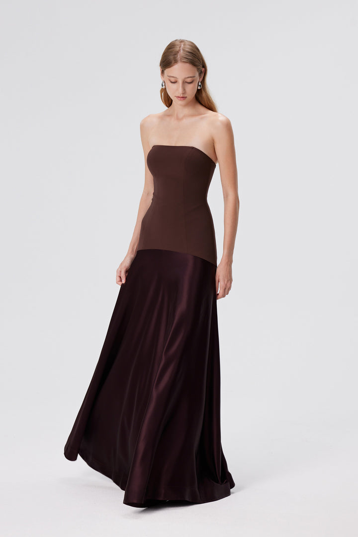 Cindy - Splicing Strapless Dress
