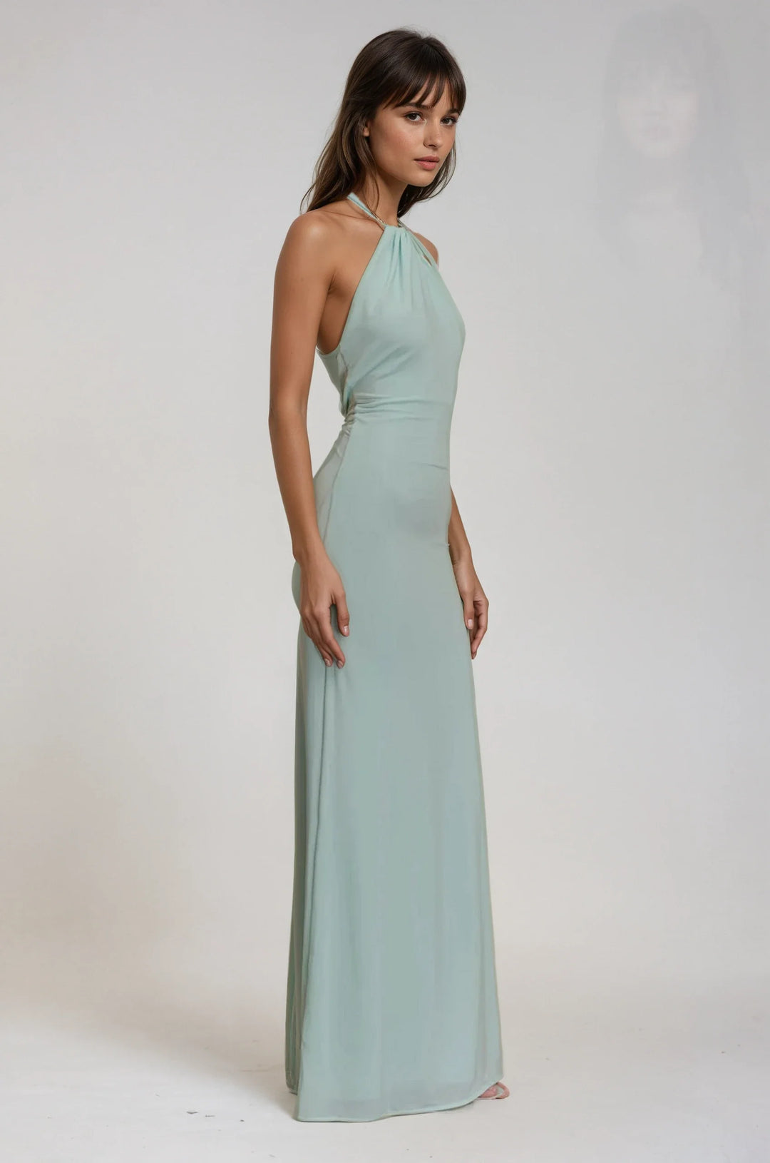 Elyna - Navy Blue Halter Maxi Dress
