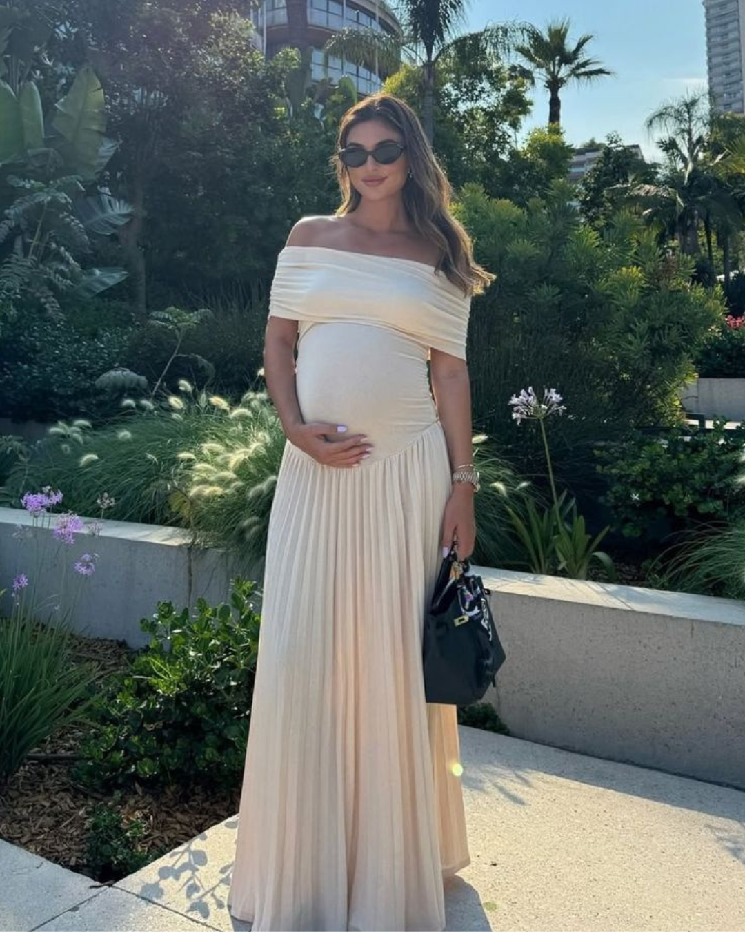 Kamara | Off Shoulder Pleated Maxi Dress