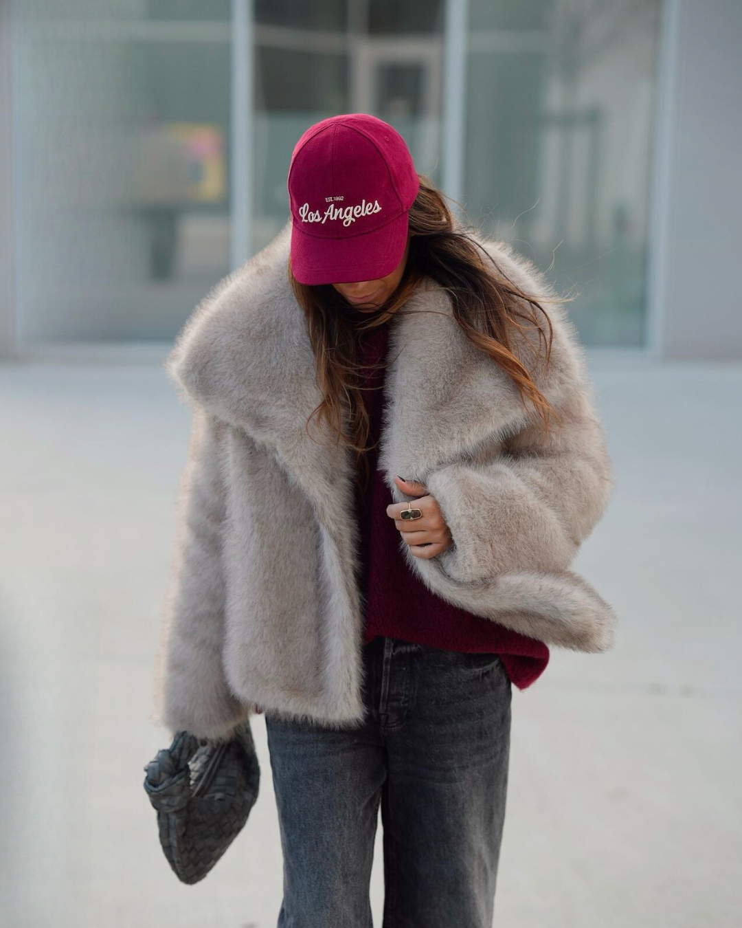 Felina - Burgundy Faux Fur Coat