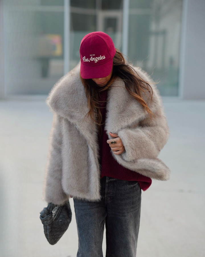 Felina - Burgundy Faux Fur Coat