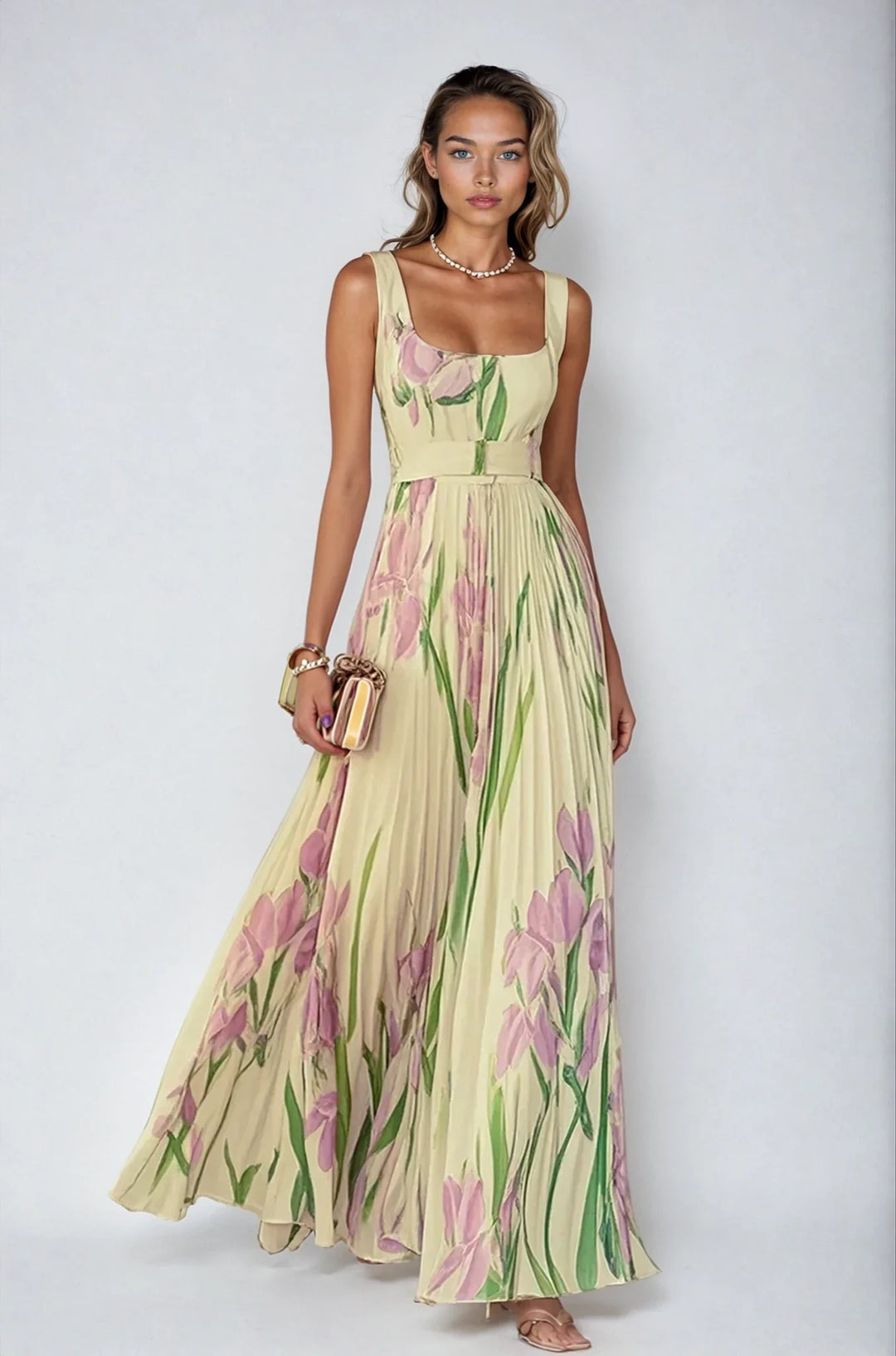 Delilah – Chiffon Floral Print Maxi Dress
