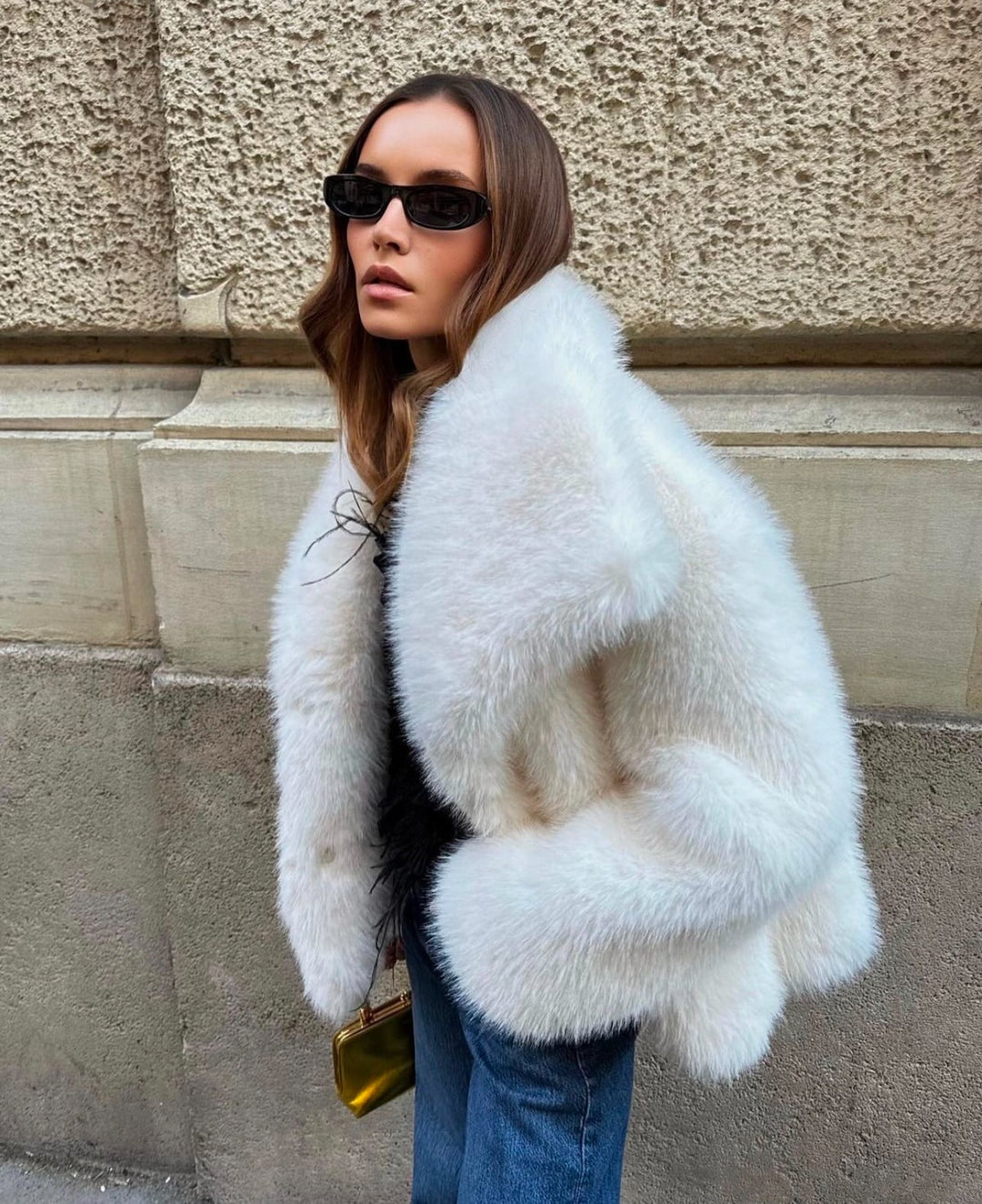 Felina - Burgundy Faux Fur Coat