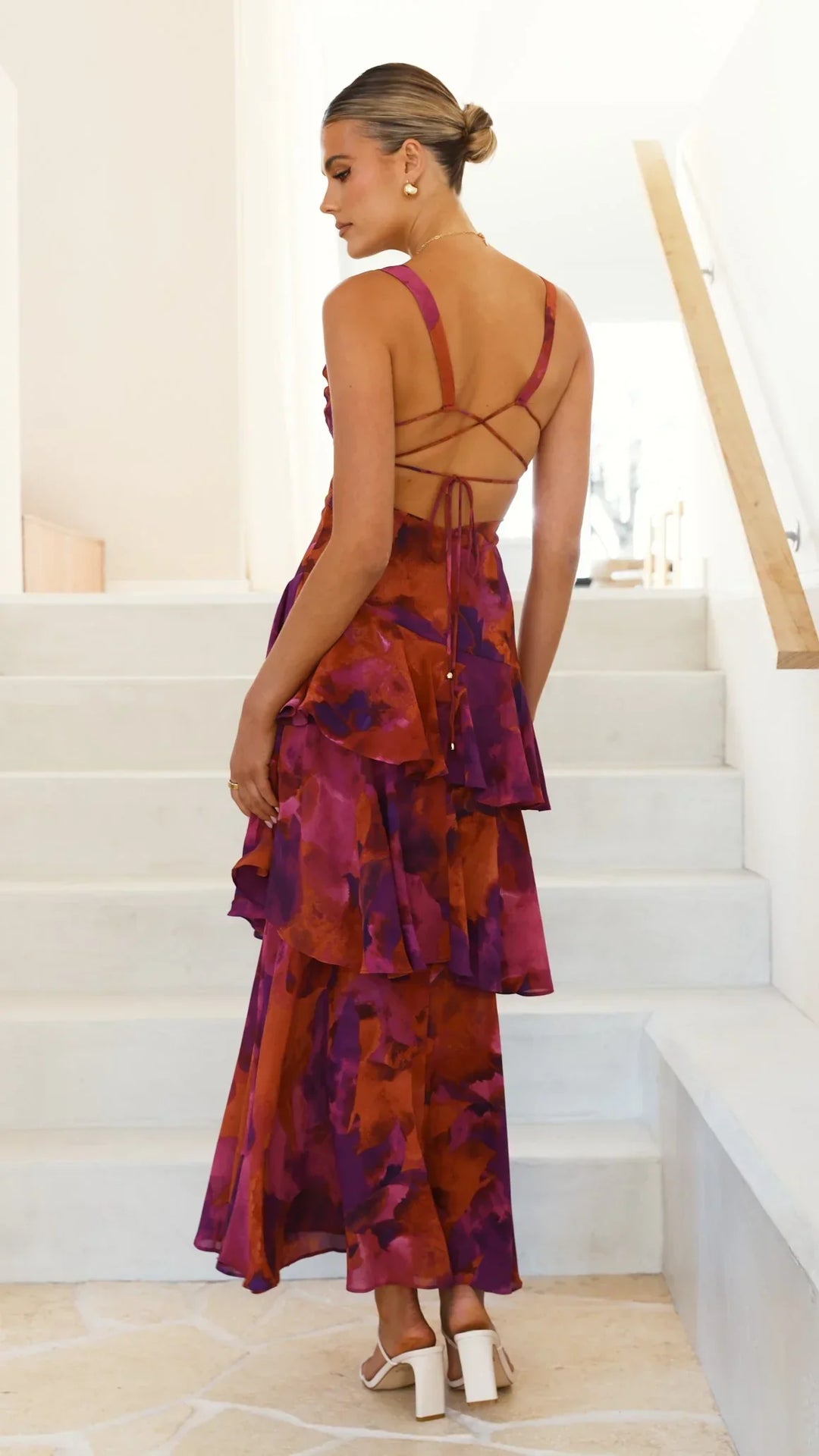 Nathi - Red Ruffle Maxi Dress
