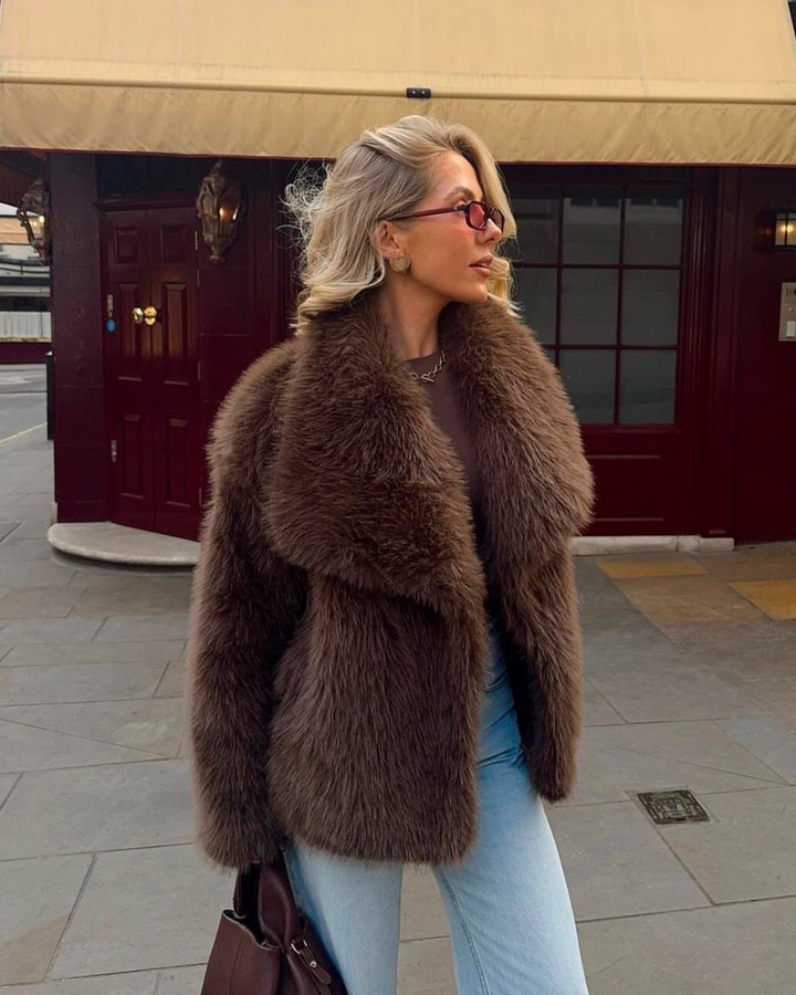 Felina - Burgundy Faux Fur Coat