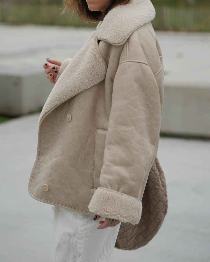 Lila - Cream Vintage Leather Jacket