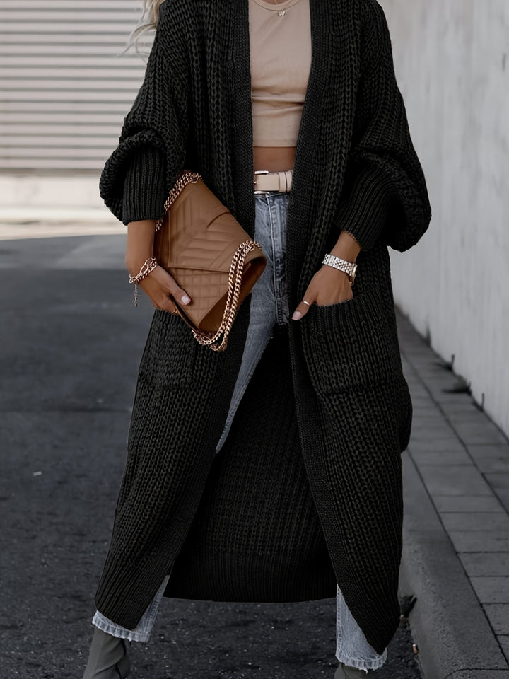 Aria- Midi Knit Pocket Cardigan