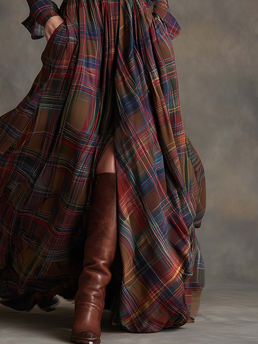 Dahlia | Highland Plaid Maxi Dress