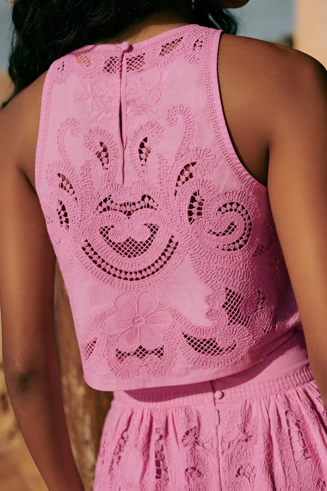 Isla - Lace Cut-Out Two-Piece Set