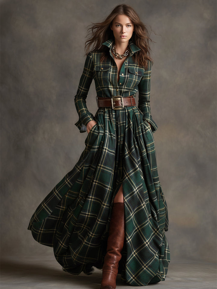 Dahlia | Highland Plaid Maxi Dress
