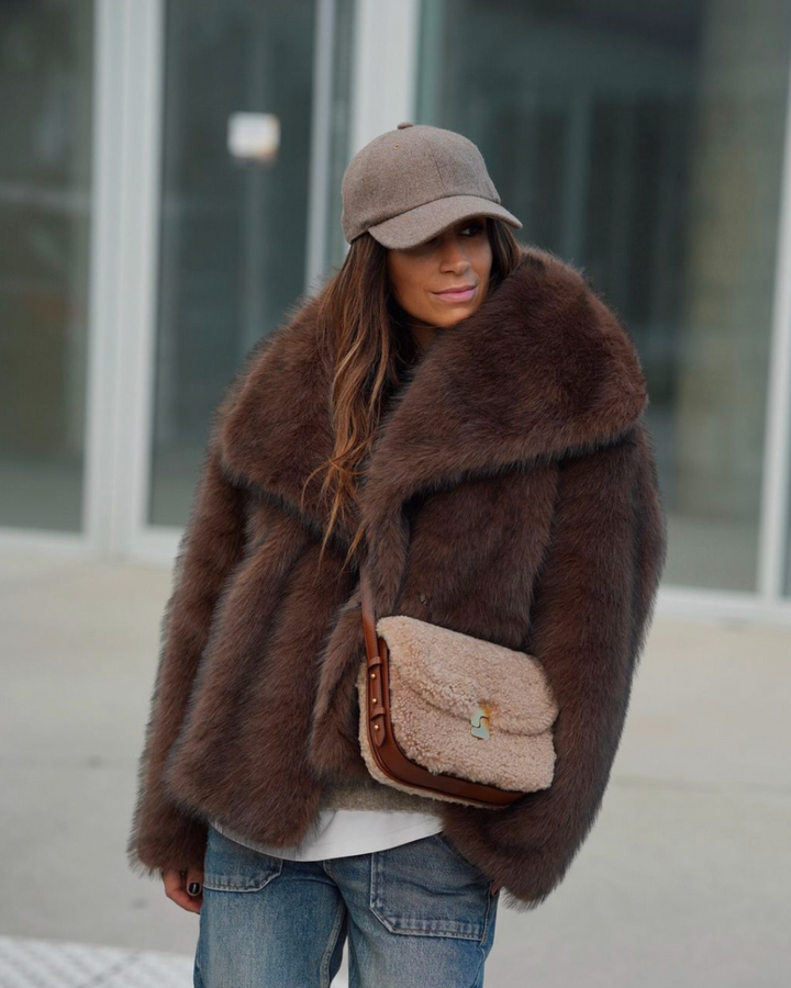 Felina - Burgundy Faux Fur Coat