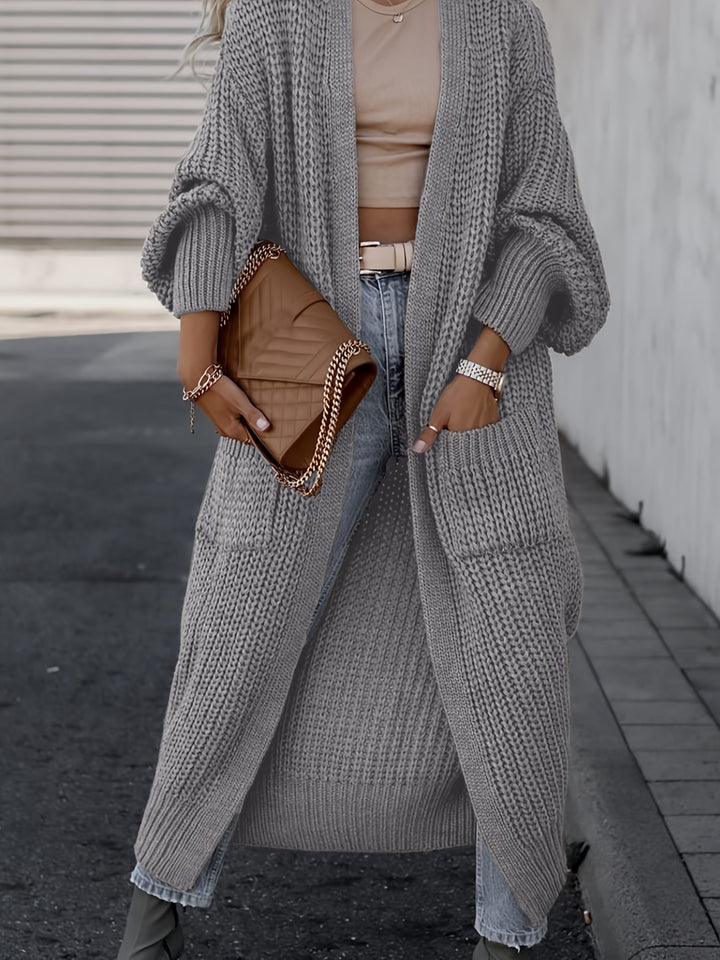Aria- Midi Knit Pocket Cardigan