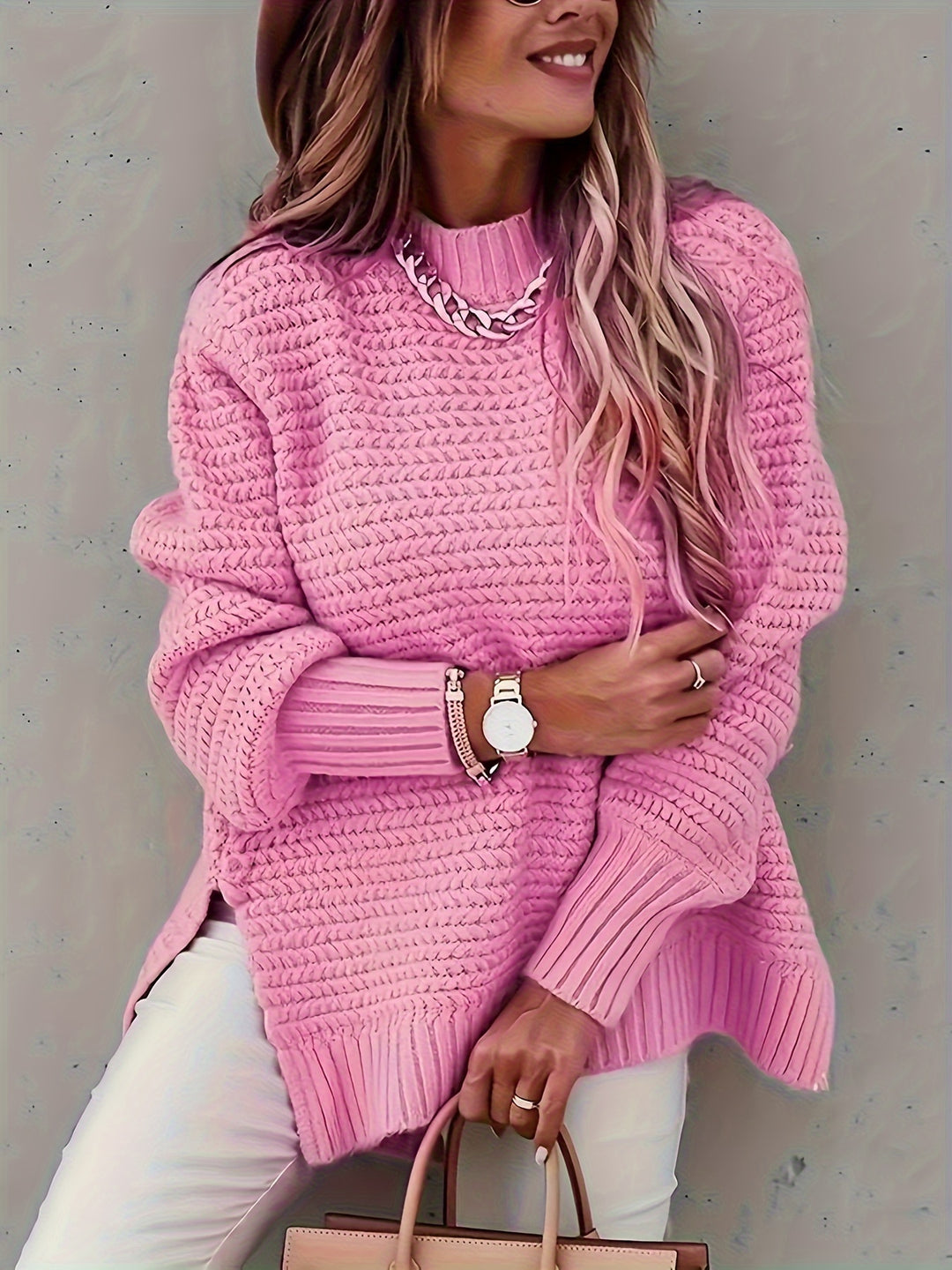 Teresa - Knitted Sweater With Slit