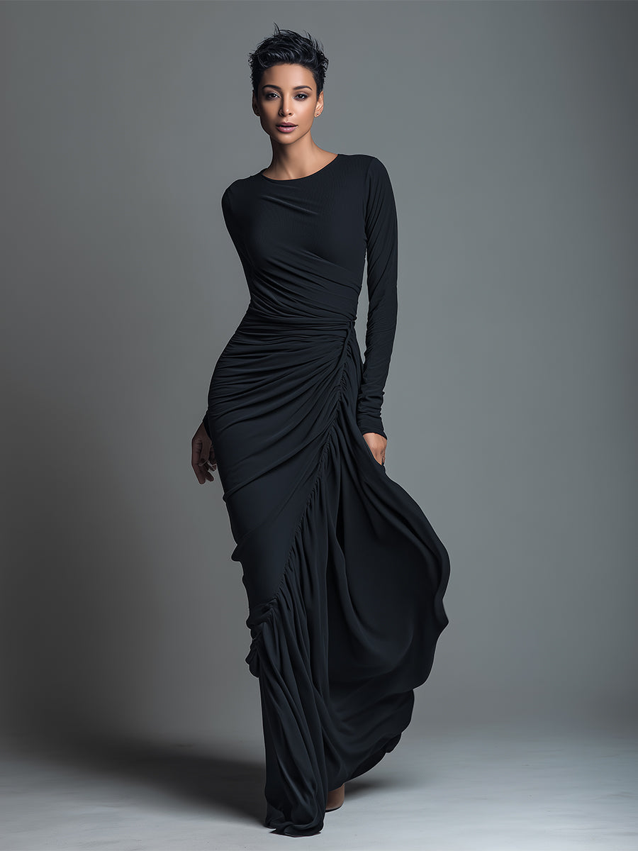 Nova | Jersey Knit Ruched Maxi Dress