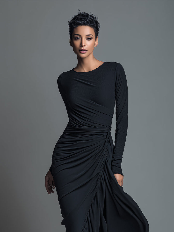 Nova | Jersey Knit Ruched Maxi Dress