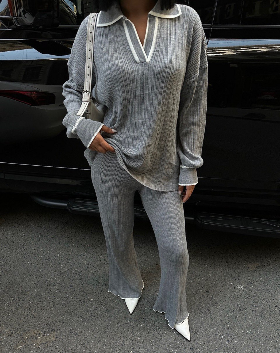Jade - Ribbed Polo Set
