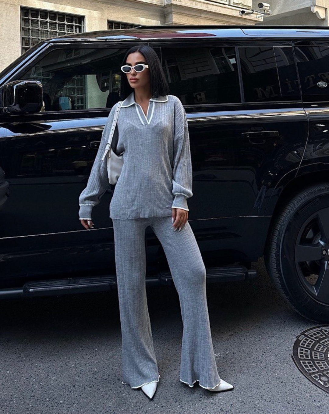 Jade - Ribbed Polo Set