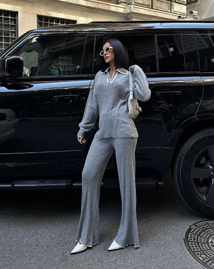 Jade - Ribbed Polo Set