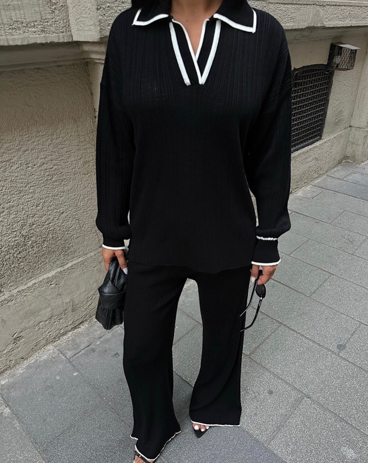 Jade - Ribbed Polo Set