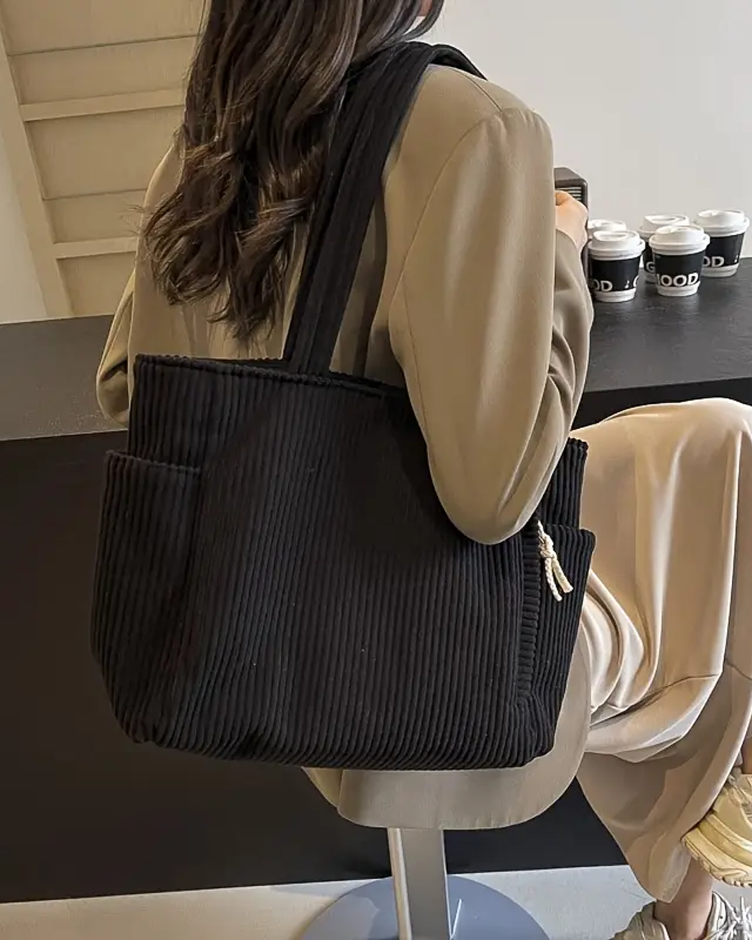 Tina – Ribbed Tote Bag
