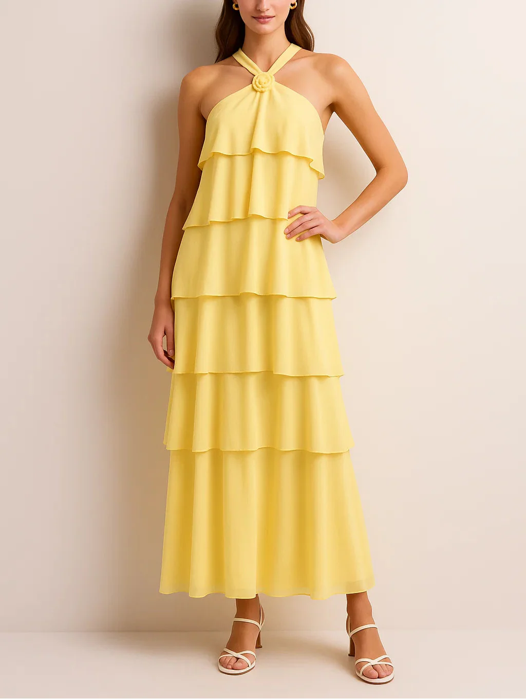 Amira | Ruffle Backless Maxi Dress