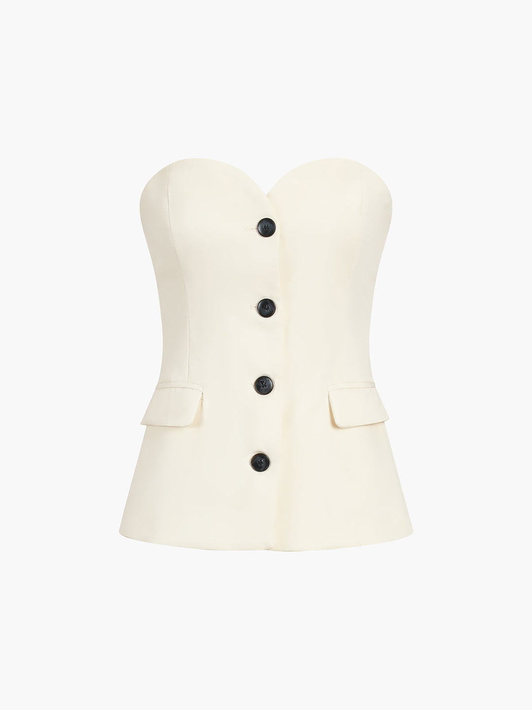 Halter - Black Strapless Waistcoat Two Piece Set