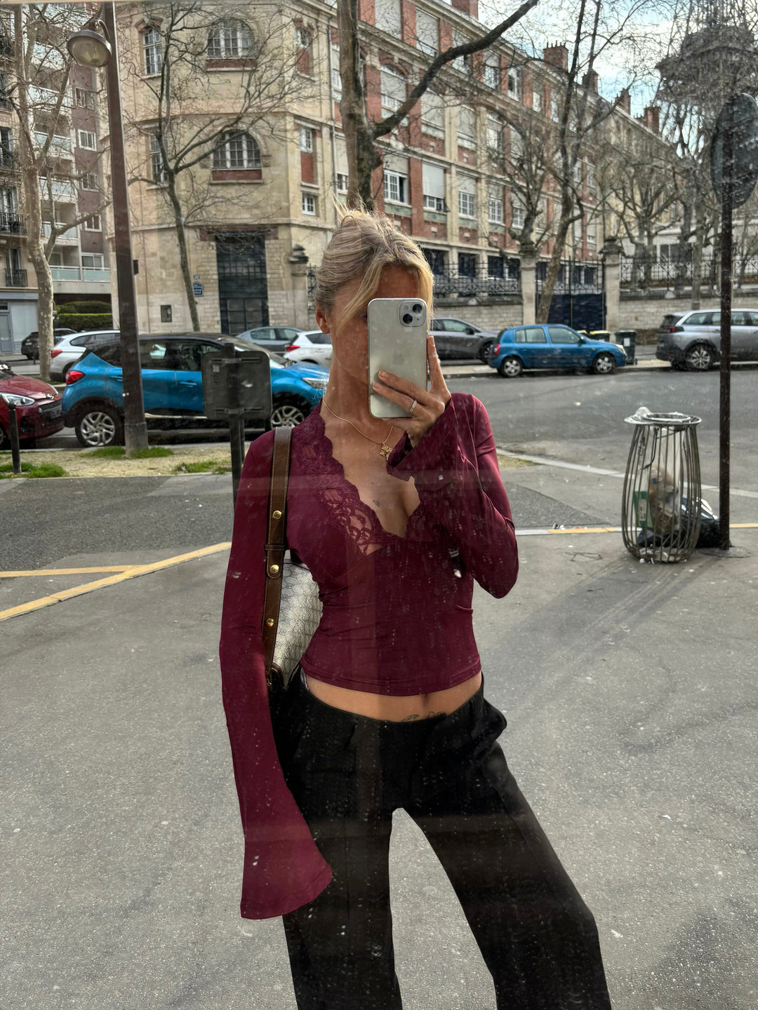 Arlee - Wine Lace Top