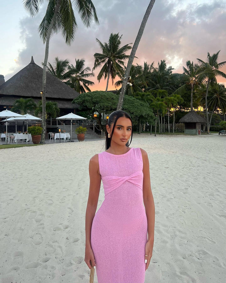 Mika | Round Neck Knitted Maxi Dress