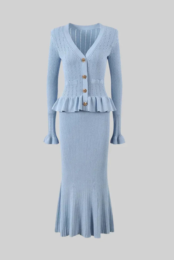 Bonnie | V-Neck Knitted Set