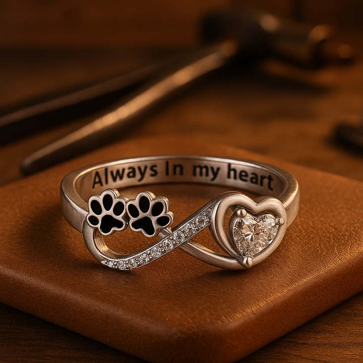 The Infinity Love Paw Silver Ring