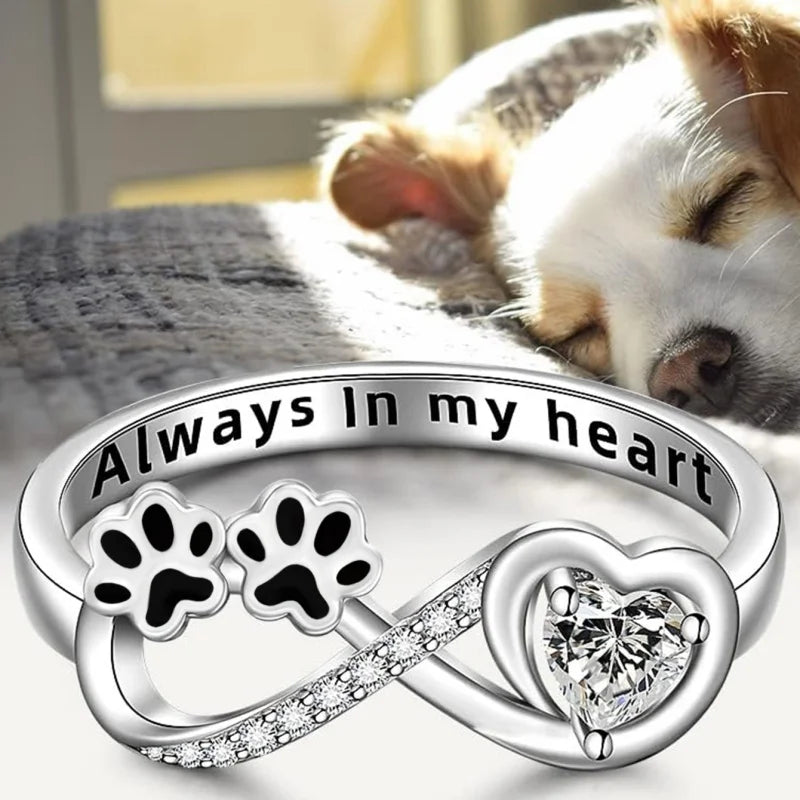 The Infinity Love Paw Silver Ring