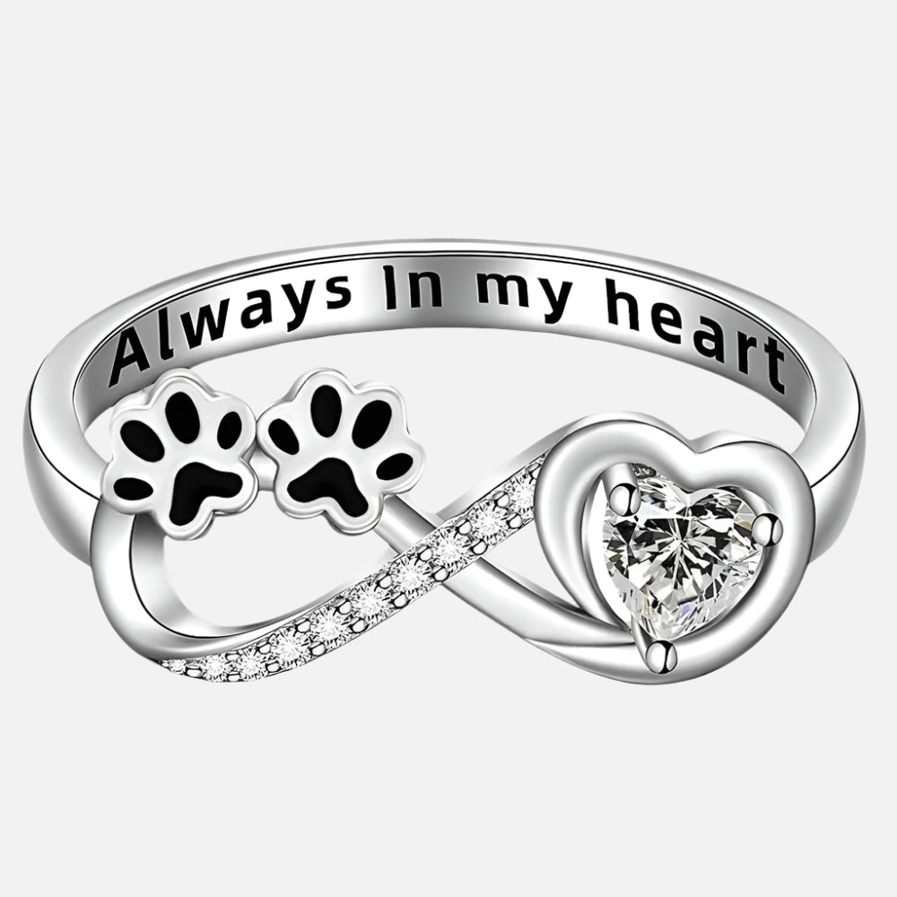 The Infinity Love Paw Silver Ring