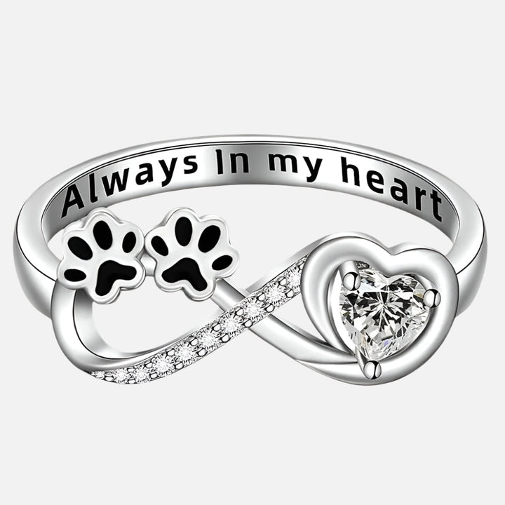 The Infinity Love Paw Silver Ring