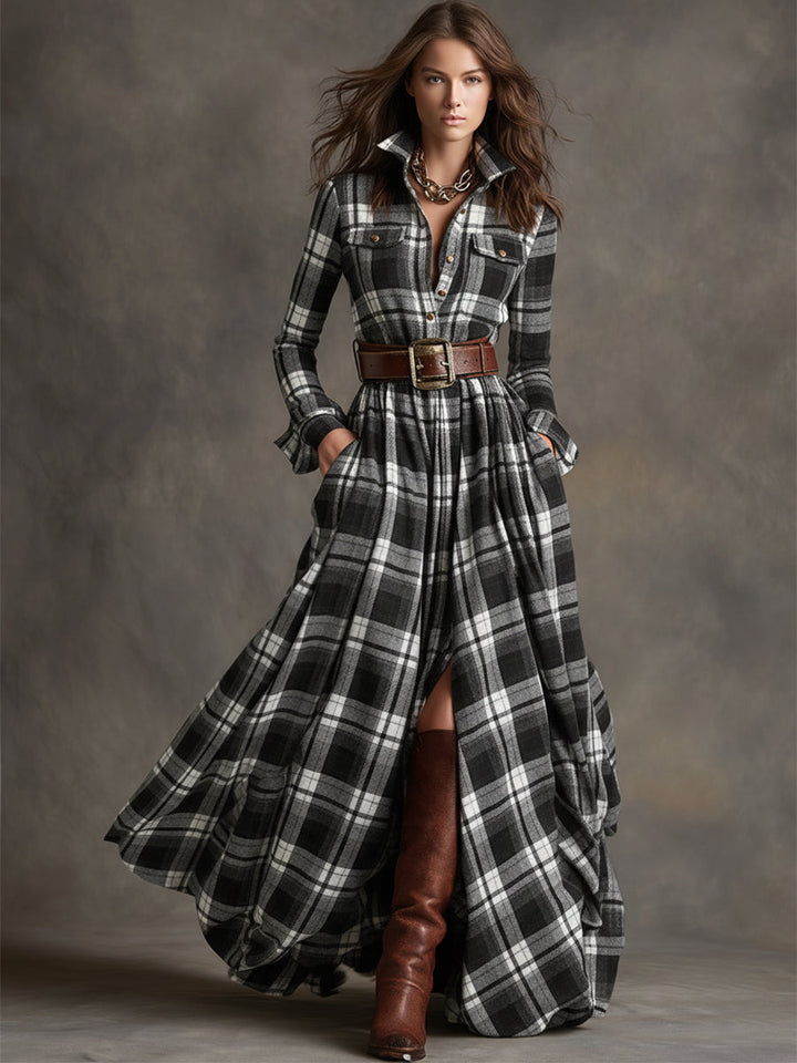 Dahlia | Highland Plaid Maxi Dress
