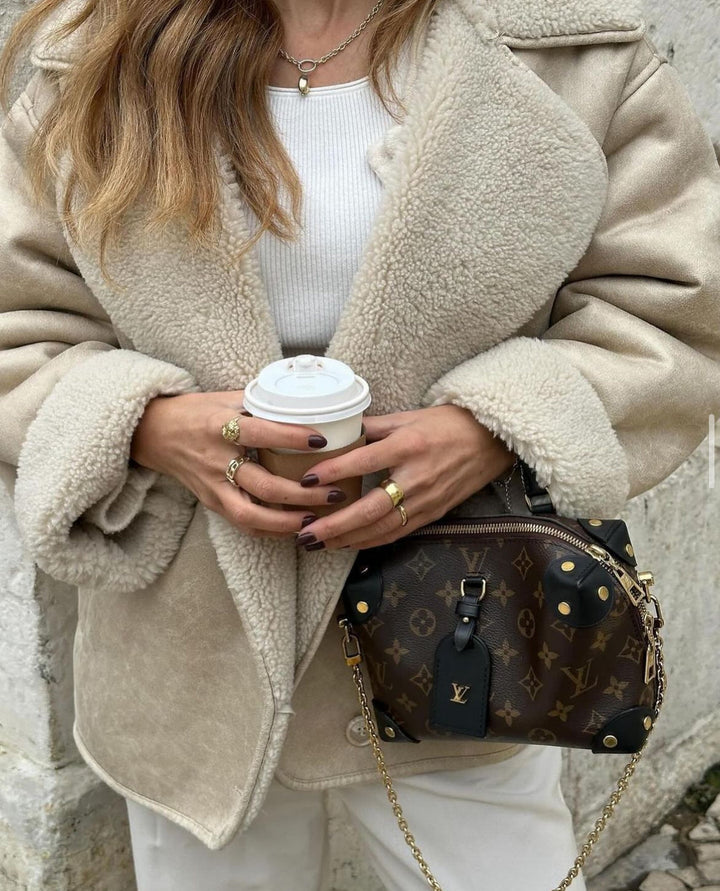 Lila - Cream Vintage Leather Jacket