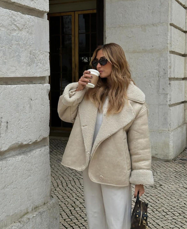 Lila - Cream Vintage Leather Jacket