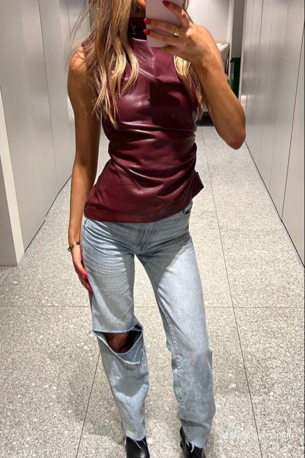 Robyn - Leather Top