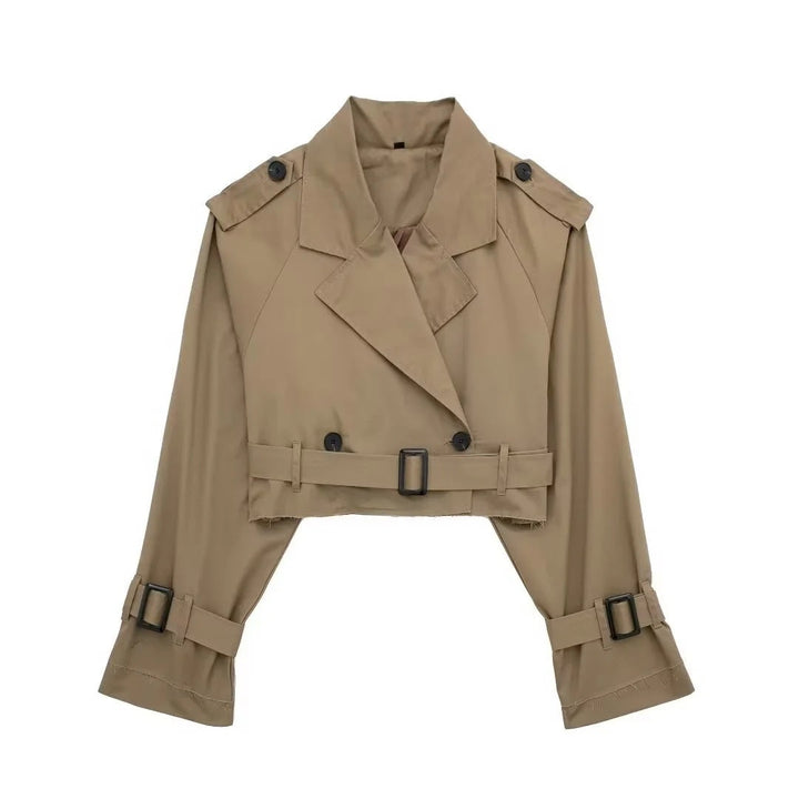 Lylah | Cropped Belted Trench Coat